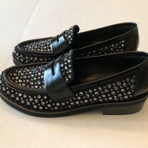 Black Studded Loafers